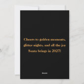 サンタ2027パーティモードゴールドディスコクリスマス シーズンカード (裏面)