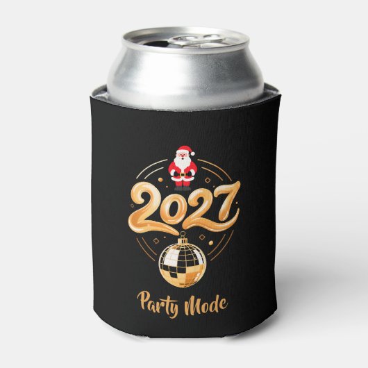 サンタ2027パーティーモード ゴールドディスコ クリスマス 缶クーラー (缶正面)
