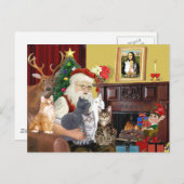 サンタ5匹の猫 シーズンポストカード (正面/裏面)