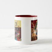 サンタ5匹の猫 ツートーンマグカップ (中央)