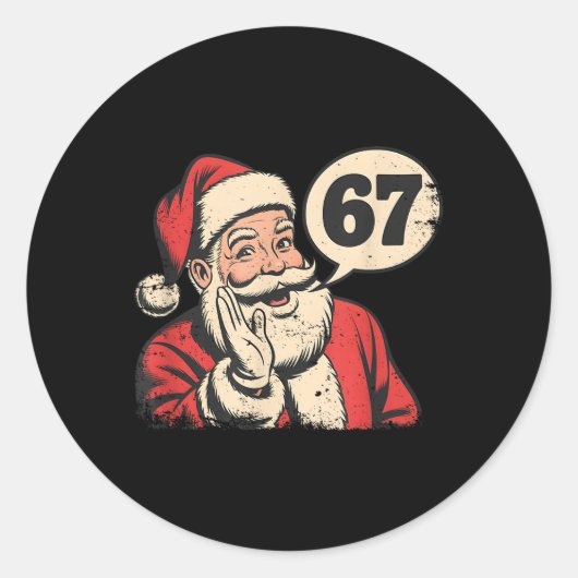 サンタ67クリスマスシックスセブンメメ ラウンドシール (正面)