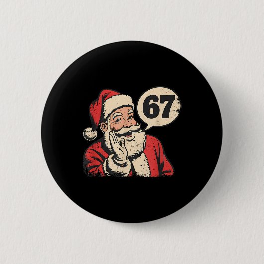 サンタ67クリスマスシックスセブンメメ 缶バッジ (正面)