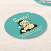 サンタ！あなたのストッキング ラウンドペーパーコースター (アングル)