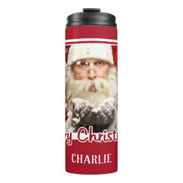 サンタ/あなたの写真名前をカスタムするクリスマスタンブラー タンブラー