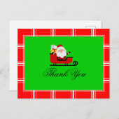 サンタ ありがとう グリーン＆レッド ポストカード (正面/裏面)