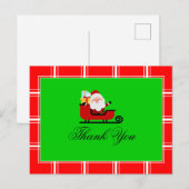 サンタ ありがとう 緑と赤 ポストカード (正面/裏面)