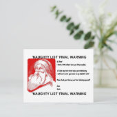 サンタ-いけないリスト-最終的な警告! シーズンポストカード (スタンド正面)