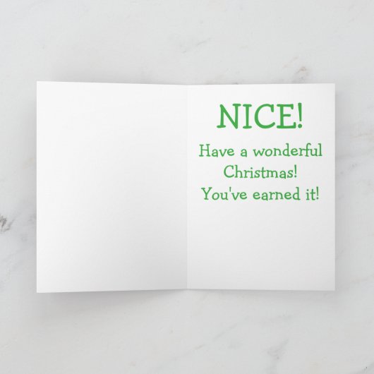 サンタ・いけなオア・ニース・リスト・クリスマス シーズンカード (内部)