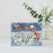 サンタ・そり・トナカイby SHARON SHARPE シーズンポストカード (スタンド正面)