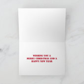 サンタ、そり、F-16ジェット機と赤い二面式クリスマス シーズンカード (内部)