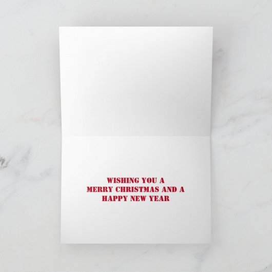 サンタ、そり、F-16ジェット機と赤い二面式クリスマス シーズンカード (内部)