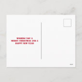 サンタ、そり、F-16ジェット機と赤い二面式クリスマス シーズンポストカード (裏面)