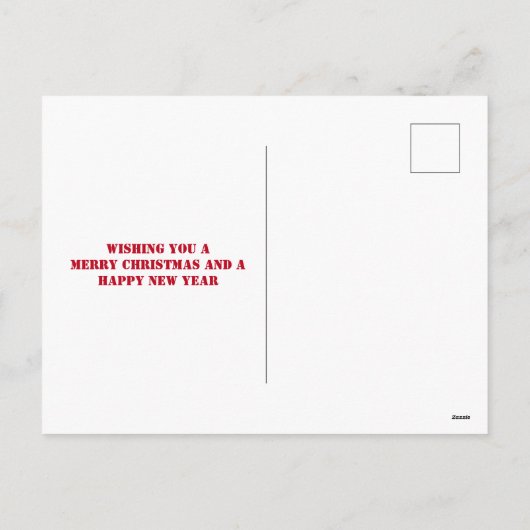 サンタ、そり、F-16ジェット機と赤い二面式クリスマス シーズンポストカード (裏面)