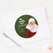サンタ「のぞき見禁止」公式ステッカー ラウンドシール (封筒)
