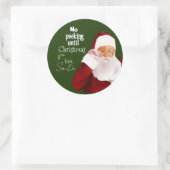 サンタ「のぞき見禁止」公式ステッカー ラウンドシール (バッグ)