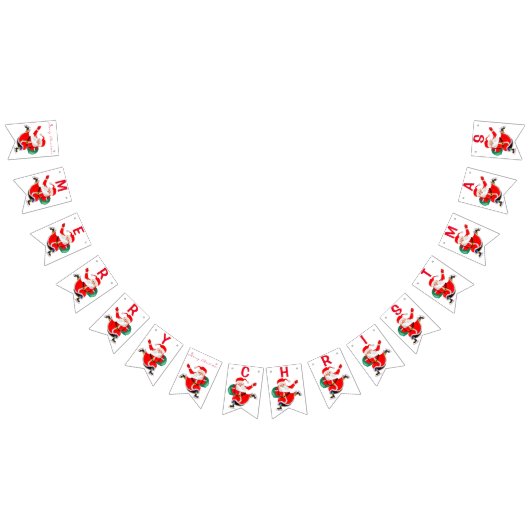 サンタ – みんなのためのギフト – Merry Christmas -おもしろい バンティングフラッグ (全)