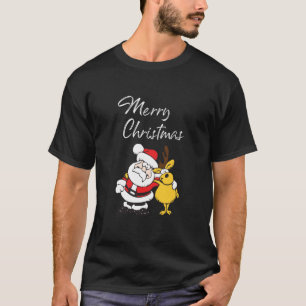 サンタ·アおもしろいンド·トナカイ Tシャツ