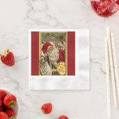 サンタ・アット・ザ・ウィンドウおもちゃ付きペーパーナプキン 縁ありカクテルナプキン (インサイチュ)