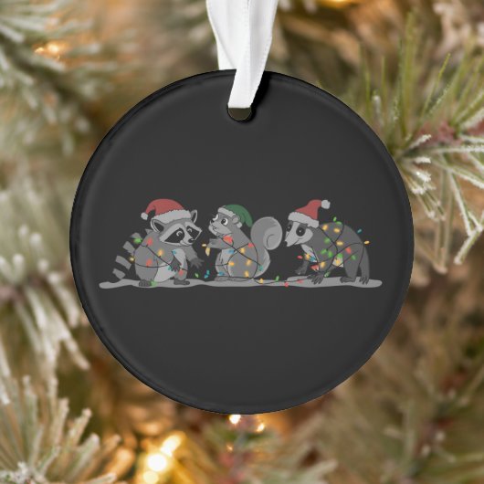 サンタ アニマルズ クリスマス おかしい アライグマ オポッサム リス オーナメント (ツリー)