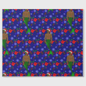 サンタ・アフリカの黒人醜いクリスマス人魚の贈り物 ラッピングペーパー (フラット)