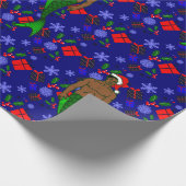 サンタ・アフリカの黒人醜いクリスマス人魚の贈り物 ラッピングペーパー (角)