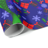 サンタ・アフリカの黒人醜いクリスマス人魚の贈り物 ラッピングペーパー (ロールコーナー)