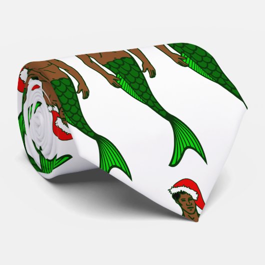 サンタ・アフリカ・ブラック・マーマン・クリスマス・マーメイド ネクタイ (ロール)