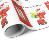 サンタ・アンド・テレフォンブース付きロンドン・クリスマス ラッピングペーパー (ロールコーナー)