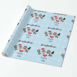 サンタ・アンド・フレンズのメリークリスマス ラッピングペーパー