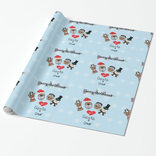 サンタ・アンド・フレンズのメリークリスマス ラッピングペーパー (アンロールド)