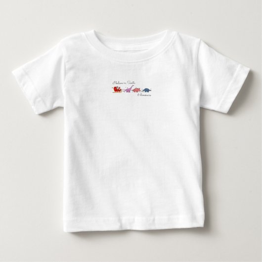 「サンタ・アンド・恐竜魔法」 ベビーTシャツ (正面)
