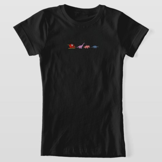「サンタ・アンド・恐竜魔法」 Tシャツ (レイダウン)
