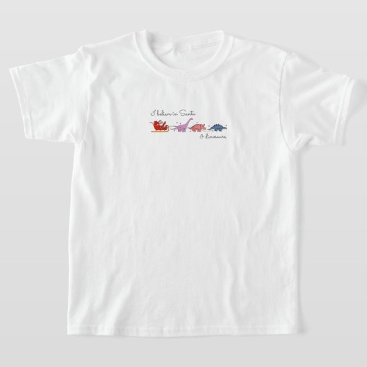 「サンタ・アンド・恐竜魔法」 Tシャツ (レイダウン)
