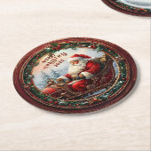 サンタ・インズ・スリー ラウンドペーパーコースター (アングル)