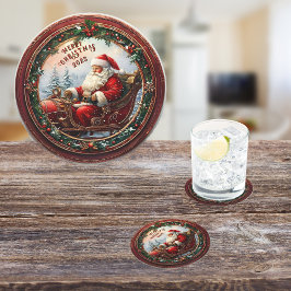 サンタ・インズ・スリー ラウンドペーパーコースター