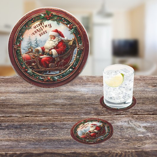 サンタ・インズ・スリー ラウンドペーパーコースター