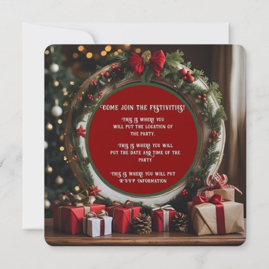 サンタ・インズ・スリー 招待状 (裏面)