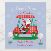 サンタ・イン・ゴルフカートのクリスマス・パーティーありがとう ワインラベル (シングルラベル)