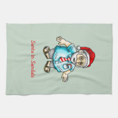 サンタ・イン・サンダル キッチンタオル (横)