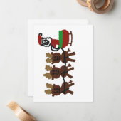 サンタ・イン・スリーとトナカイ ノートカード (正面/裏面インサイチュ)