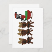 サンタ・イン・スリーとトナカイ ノートカード (正面/裏面)