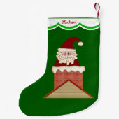 サンタ・イン・チムニパーソナライズされたー スモールクリスマスストッキング (裏面)