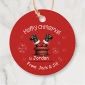 サンタ・イン・チムニー・クリスマスギフトつるラベル フェイバータグ (正面)