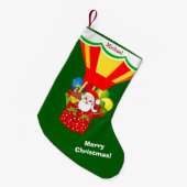 サンタ・イン・バロパーソナライズされたン スモールクリスマスストッキング (正面 (吊り時))