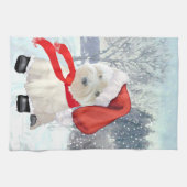 サンタ・イン・ブーツ キッチンタオル (横)