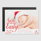 サンタ·イー来リー·ベビー·アナウンス·マグネット·カード (正面/裏面)