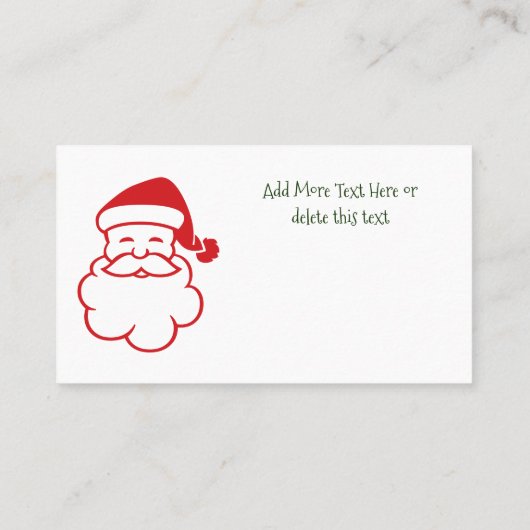 サンタ·ウィシュリストの秘密のクリスマスプレゼント交換ゲーム 名刺 (裏面)