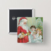 『サンタ・ウィズ・チルドレン』 缶バッジ (正面&裏面)