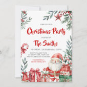 サンタ ウィンター クリスマス パーティー 招待状 (正面)