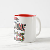 サンタ・ウェルカム2025年マグカップ ツートーンマグカップ (正面右)